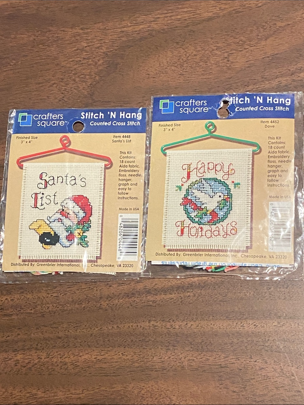 2 Christmas Cross Stitch Ornament Kits New in Package